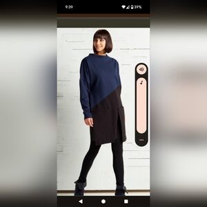 2 Pocket Scuba Dress In Black and Brown